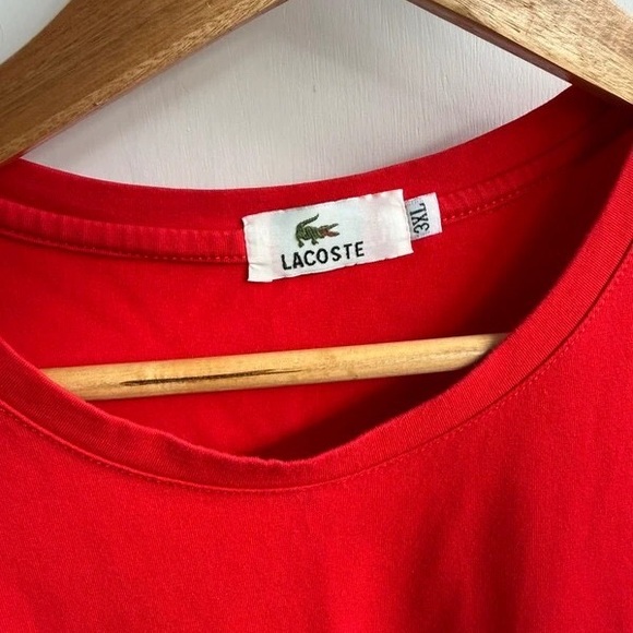 Lacoste Men's Red Short Sleeve Tee - Picture 3 of 3